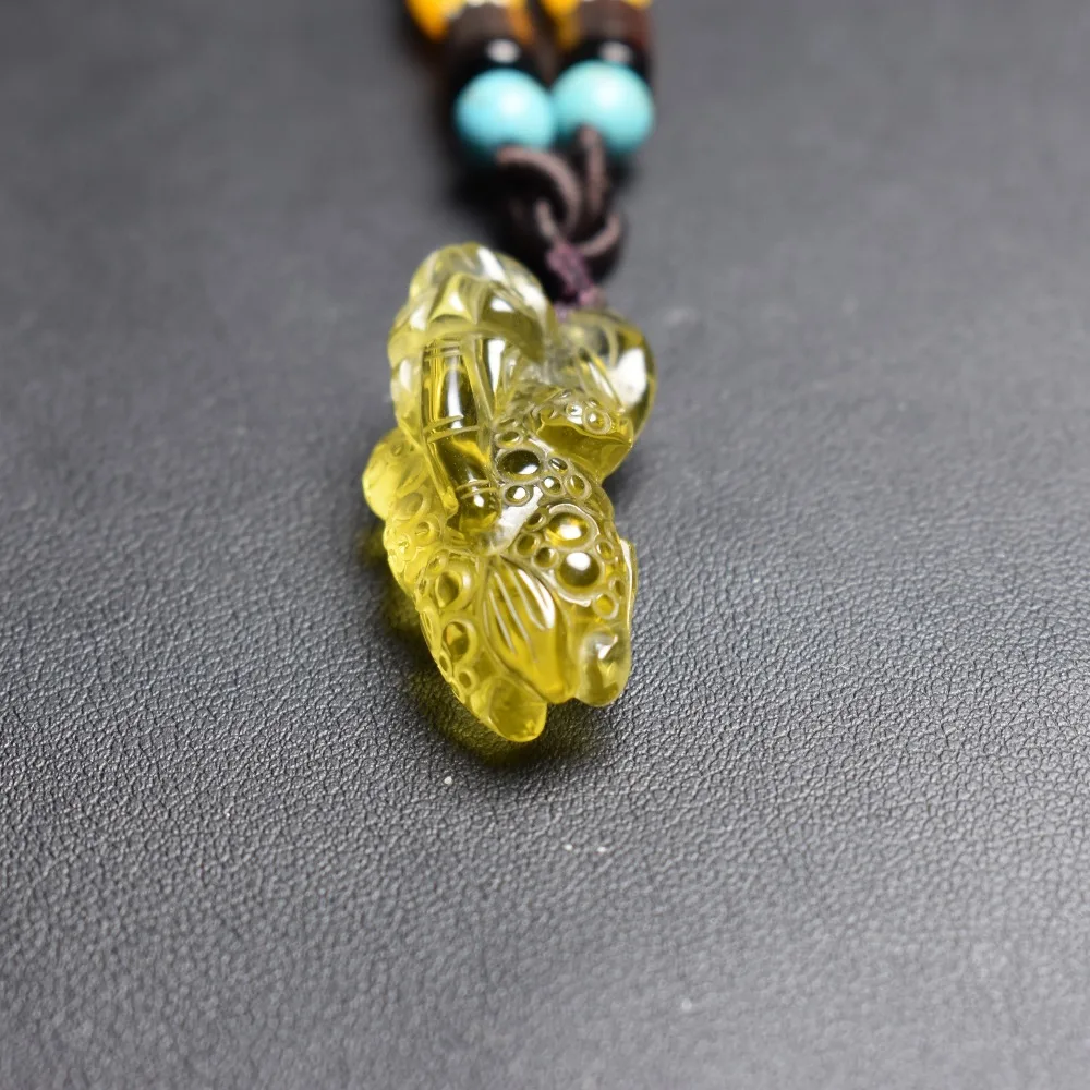 

Fine Jewelry 925 Sterling Silver 100% Natural Yellow Crystal Amethyst Loose Gemstones Female Necklaces for Women Necklace
