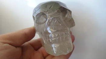

Smoky Rock Quartz Natural Crystal Skull Carving ART Healing 487g (1.08lb)