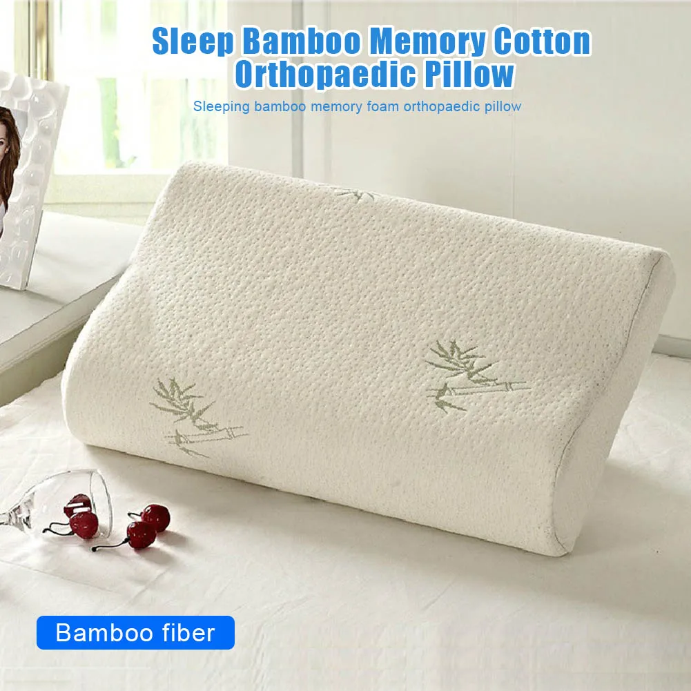 

1pc Sleeping Memory Foam Pillow Slow-rebound Comfortable Neck Cervical Protective Pillow LBShipping