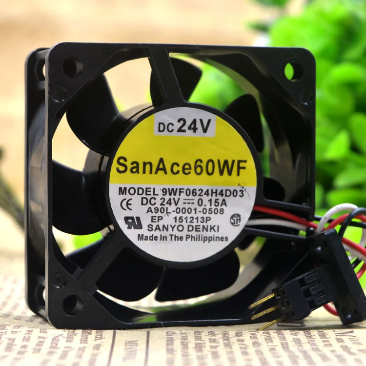 

SSEA New Wholesale cooling fan for SanAce60WF 9WF0624H4D03 6025 24V 0.15A 3 wire Cooling fan 60*60*25mm