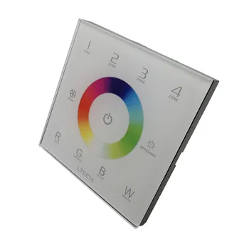 

New Led RGB rgbw Strip Controller 110V 240V 86mm Type Wall Mount touch panel 4 Zone 2.4GHz RF and DMX512 rgbw Light Control