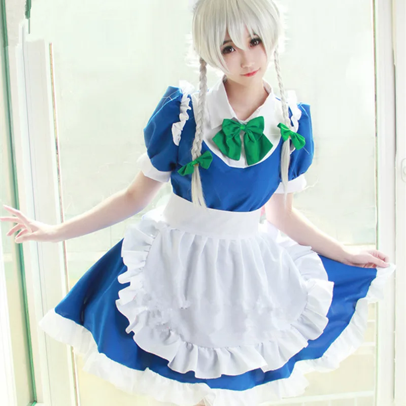 Женский костюм горничной Izayoi Sakuya Cos для косплея из аниме проект TouHou наборы