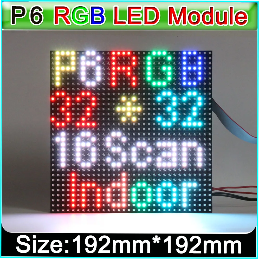 SMD 3в1 RGB P6 Крытый полноцветный светодиодный дисплей s модуль, 32x32 пикселей, 1/16 сканирования, p6 светодиодный дисплей модуль видео панель