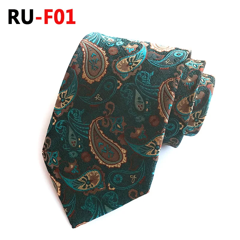 RU-F01 67 цветов, шелковый галстук для мужчин, жаккардовый, 8 см, Модный Цветочный галстук, деловой галстук для свадебной вечеринки, галстук, подарок для Него - Цвет: RU-F01