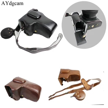 

AYdgcam Luxury Pu Leather Camera Case Bag For Canon 6D Mark II 6D II Camera Cover With Strap Mini Pouch Removable Battery