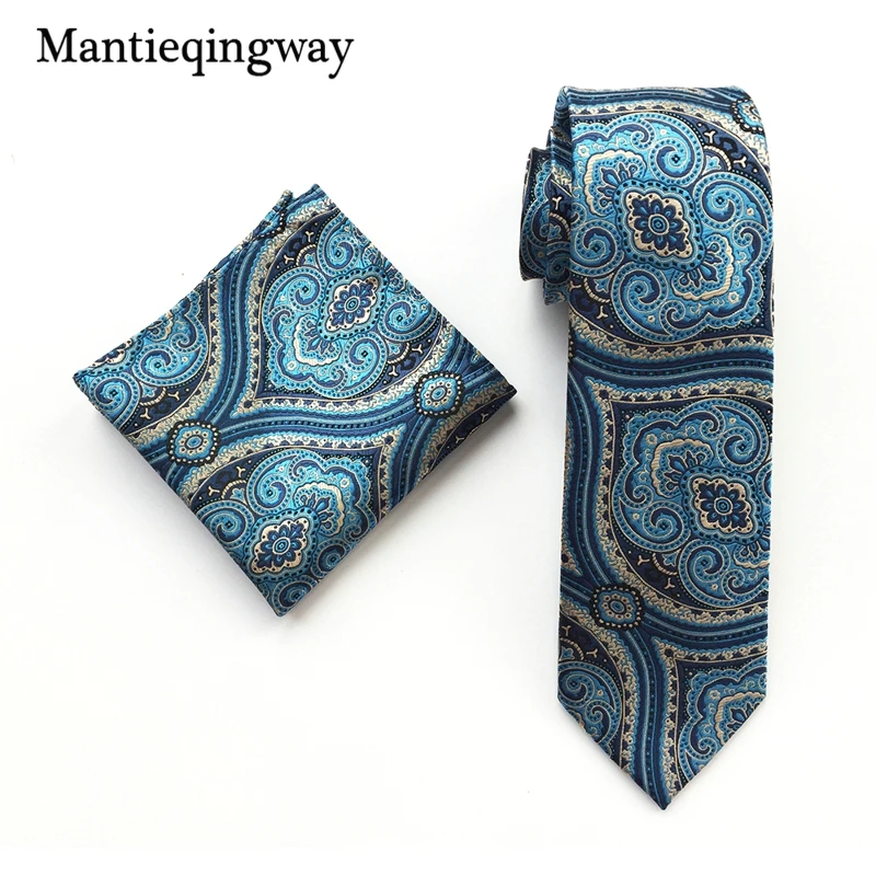 Mantieqingway праздничная одежда Бизнес костюм платок Пейсли шаблон галстуков для Для мужчин 8 см галстук горячей моды платок шеи галстук набор