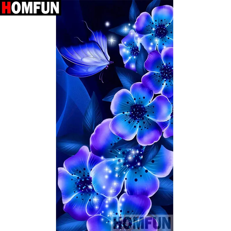 

HOMFUN Full Square/Round Drill 5D DIY Diamond Painting "Flower butterfly" 3D Embroidery Cross Stitch 5D Home Decor Gift A17103