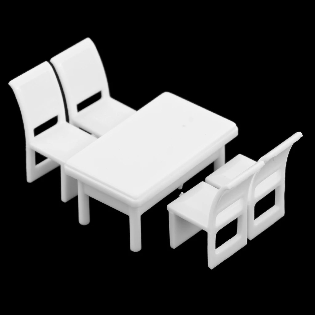 

Miniature Dollhouse Model Table and Chair Set Craft Kitchen Scenery Model for Sand Table Scenery Layout, Architectural Model