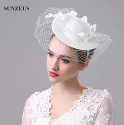 Best продавать красивые белые цветочные свадебная фата Шапки для невесты Матери chapeau Femme Mariage Chapeu Noiva белье жемчужно Шапки sq028