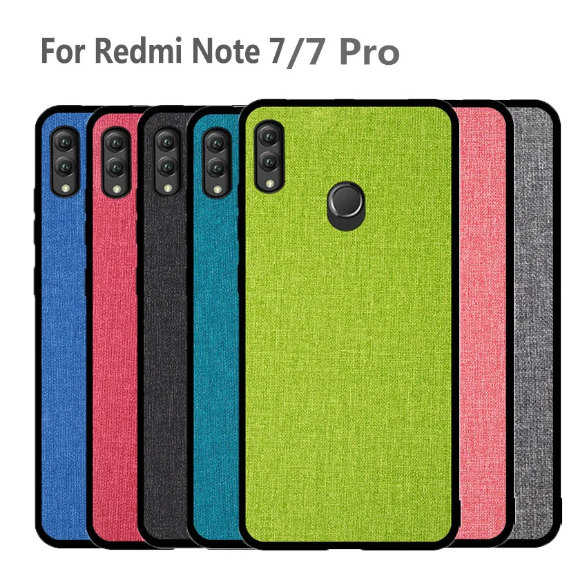 

For Xiaomi Redmi Note 7 Case note7 case Fabric Cloth silicone protection Back Cover coque For Redmi note 7 Note7 pro Phone Case