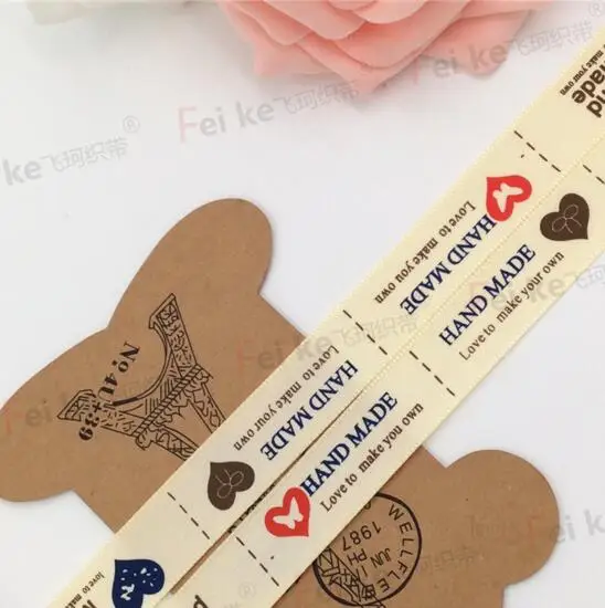 

free shipping MADE HAND love version of the ribbon patch fabric label DIY accessories hair clip handmade materials