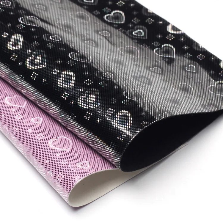 

Lychee Life A4 Laser Heart Shape Leather Fabric Colorful Fabric Modern Home Garment Textile Sewing Accessories Supplies