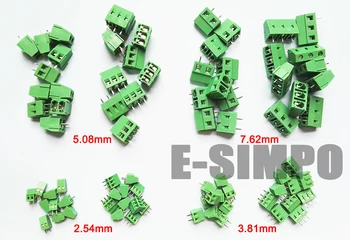 

E-Simpo PCB Screw Terminal Block Connector Assortment Kit, 2.54mm 3.81mm 5.08mm 7.62mm 2P 3P 8Valuesx10PC Total 80pcs CE UL Rohs