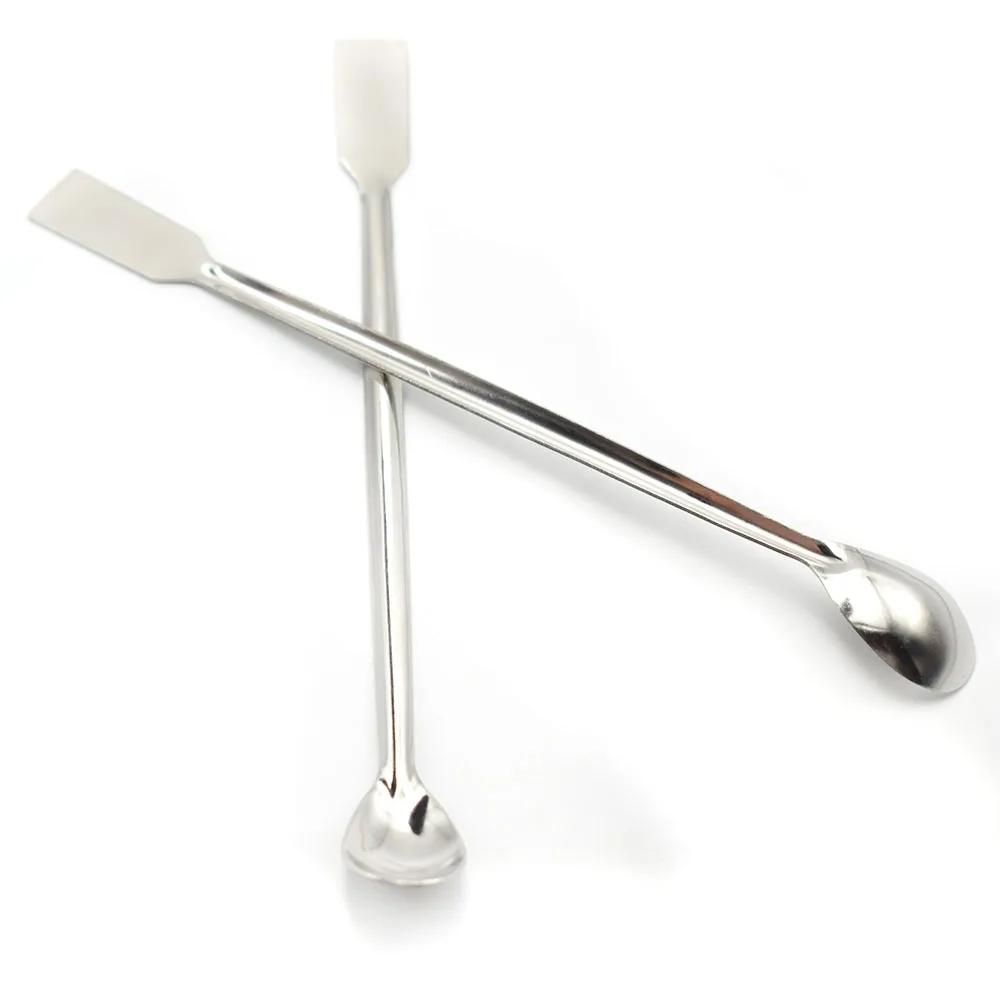 Panjang 20 Cm Ganda Reagen Stainless Steel Laboratorium Sampling Sendok