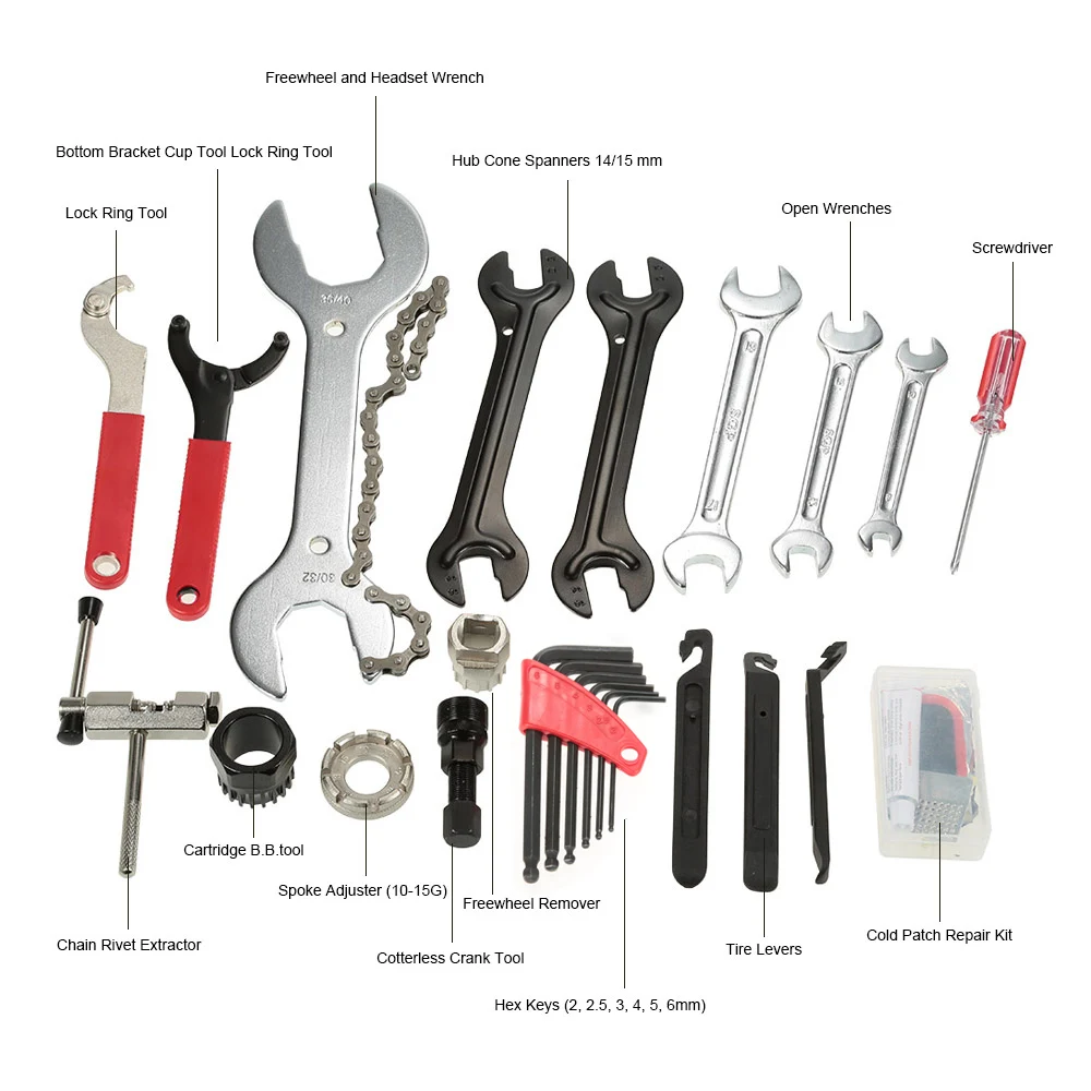 Lixada профессиональный универсальный домашний открытый многофункциональный ремонт велосипеда набор инструментов