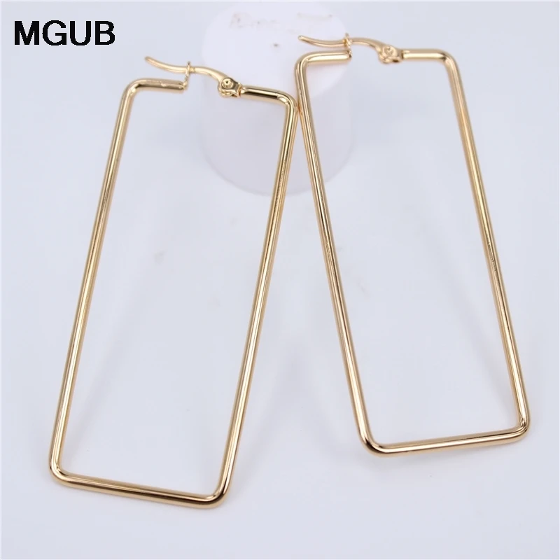 

Stainless steel Geometric Hoop Earrings 50mm 60mm 70mm diameter Big Smooth Circle Earrings Hoop Earrings for Women Jewelry LH711