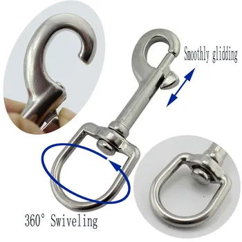 

Stainless SUS316 Oval Eye Swivel Snap Hook Bag Dog Oval Ring Swivel Snap Carainber, Marine Hardware 10pcs 72mm