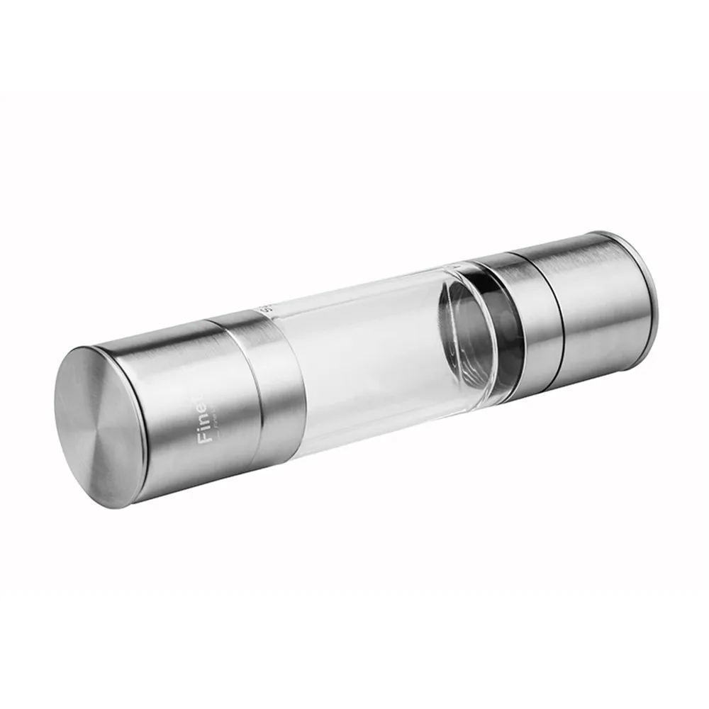 Pepper Grinder 2 in 1 Stainless Steel Manual Salt Pepper Mill Grinder Seasoning Kitchen Tools Grinding for Cooking Restaurants2