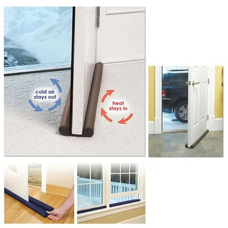 Home Wind Dust Door Gap Blocker Door Stop Double Sided 80cm Twin Draft Resisted Sash Stopper Door Windows Protector Dust Proof