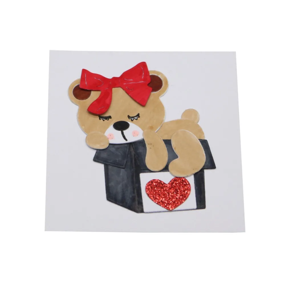 

Lovely Bear Metal Cutting Dies Stencils Stamps for Scrapbooking DIY Album Embossing Paper Card Maker Template Decor Craft New