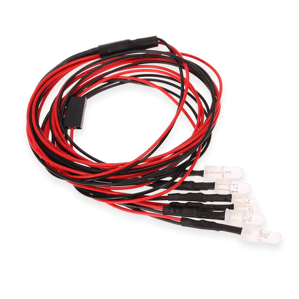 6 LED Light Set 2 White 2 Red 2 Blue For 1//10 1//8 RC Car Truck Crawler Buggy