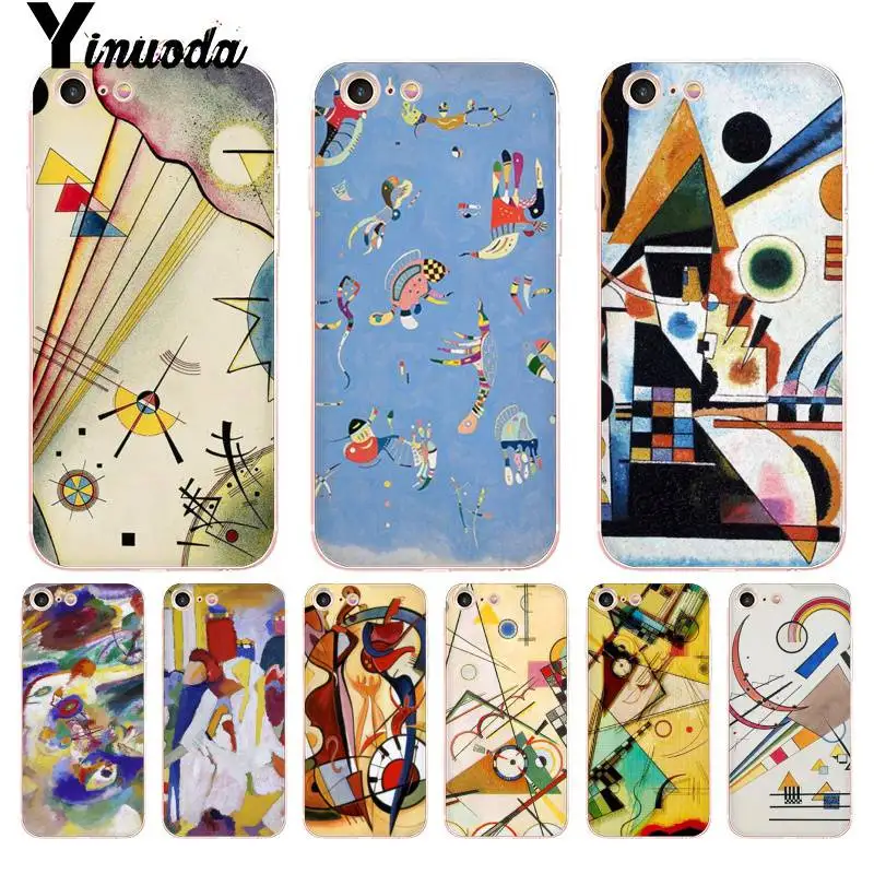 

Yinuoda For iPhone 7 Case Wassily Kandinsky Abstract Artistic Transparent Phone Case for iPhone X 6s 7 7plus 8 8Plus XR XS XSMAX