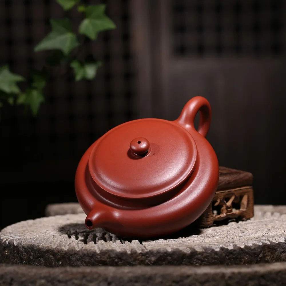 Ore Zhu mud Dahongpao Большой плоский античный чайник Исин Zisha 260cc подлинный чайник ручной работы оптом
