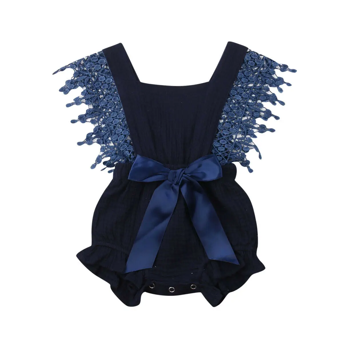 

2019 Newest Style Newborn Baby Girl Spring Summer Sleeveless Bow-knot Romper Lace Adorbale Outfit Clothes 6-24Months
