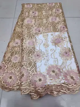 

Latest French Nigerian Laces Fabric High Quality Tulle African Laces Fabric Wedding African French Tulle Lace wedding decoratio