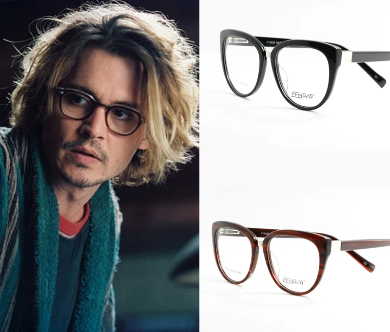 Johnny Depp Fashion Glasses Frame Brand Design Star Style Ultralight
