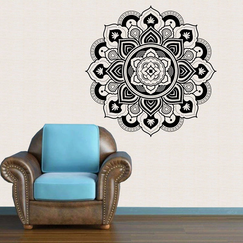 Buddhism Indian Mandala Wall Stickers Decor Indian Big Mandala Wall ...