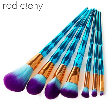 

7Pcs Professional Diamond Handle Makeup Brush Foundation Blusher Contour Eyeshadow Powder Blending Cosmetics Brushes Tool Kit