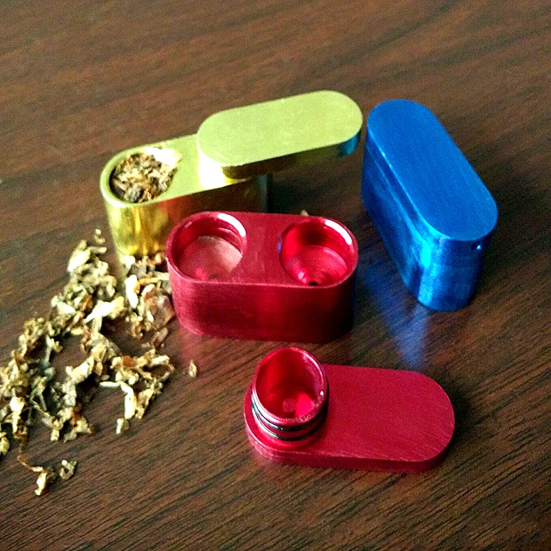 Box Metal Mini Smoking Pipe Tobacco Lighter Herb Weed lipstick Pipes