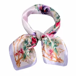 Для женщин дамы печати квадратный узор Теплый шарф платок женский галстук шарф для леди в белый фиолетовый Цвет высокого качества мягкий