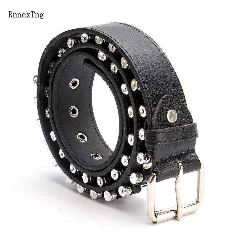 New boho style Unisex belt rivet men's belt punk European and American fashion bullet belt ladies personality belt