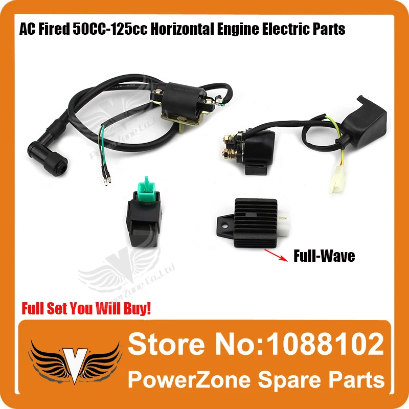 50cc To 140cc Ignition Coil + CDI UNIT + FullWave Rectifier Regulator