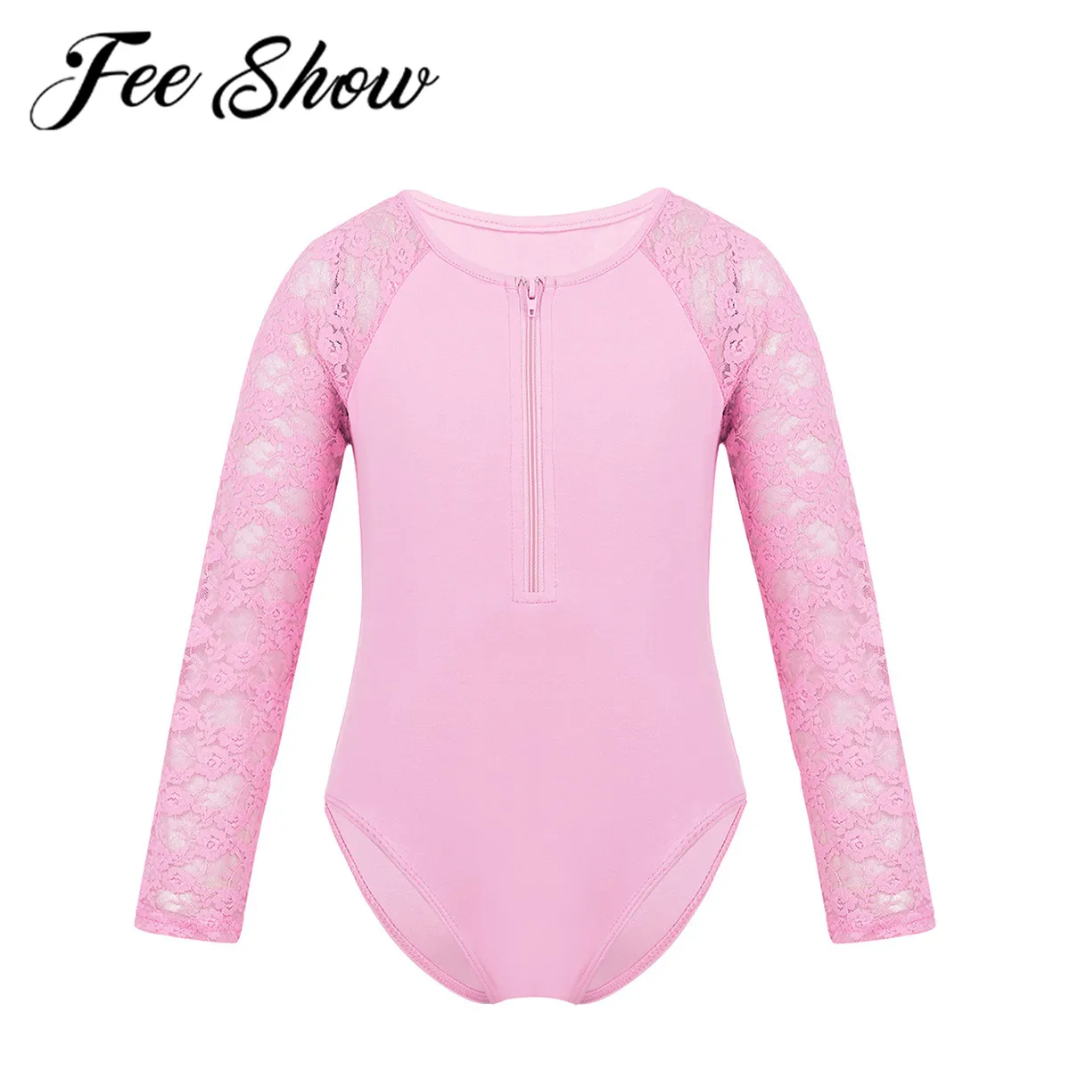 

Kids Girls Floral Lace Ballet Leotards Dress For Dancing Gymnastic Swimsuit Modern Show Dancewear Lyrical Praise Dance Costumes