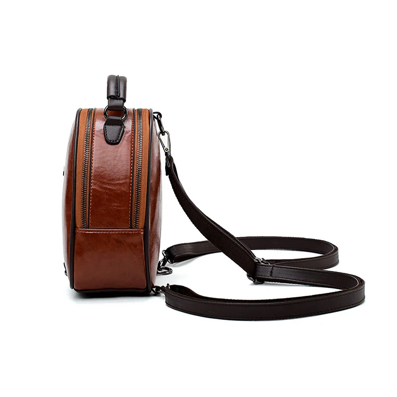 Estilo Vintage mujeres Mini Mochila mujer PU Mochila De Cuero Top-Handle Mochila doble bolsillos mujeres compras paquete Mochila Estilo Vintage mujeres Mini Mochila mujer PU Mochila De Cuero Top-Handle Mochila doble bolsillos mujeres compras paquete Mochila