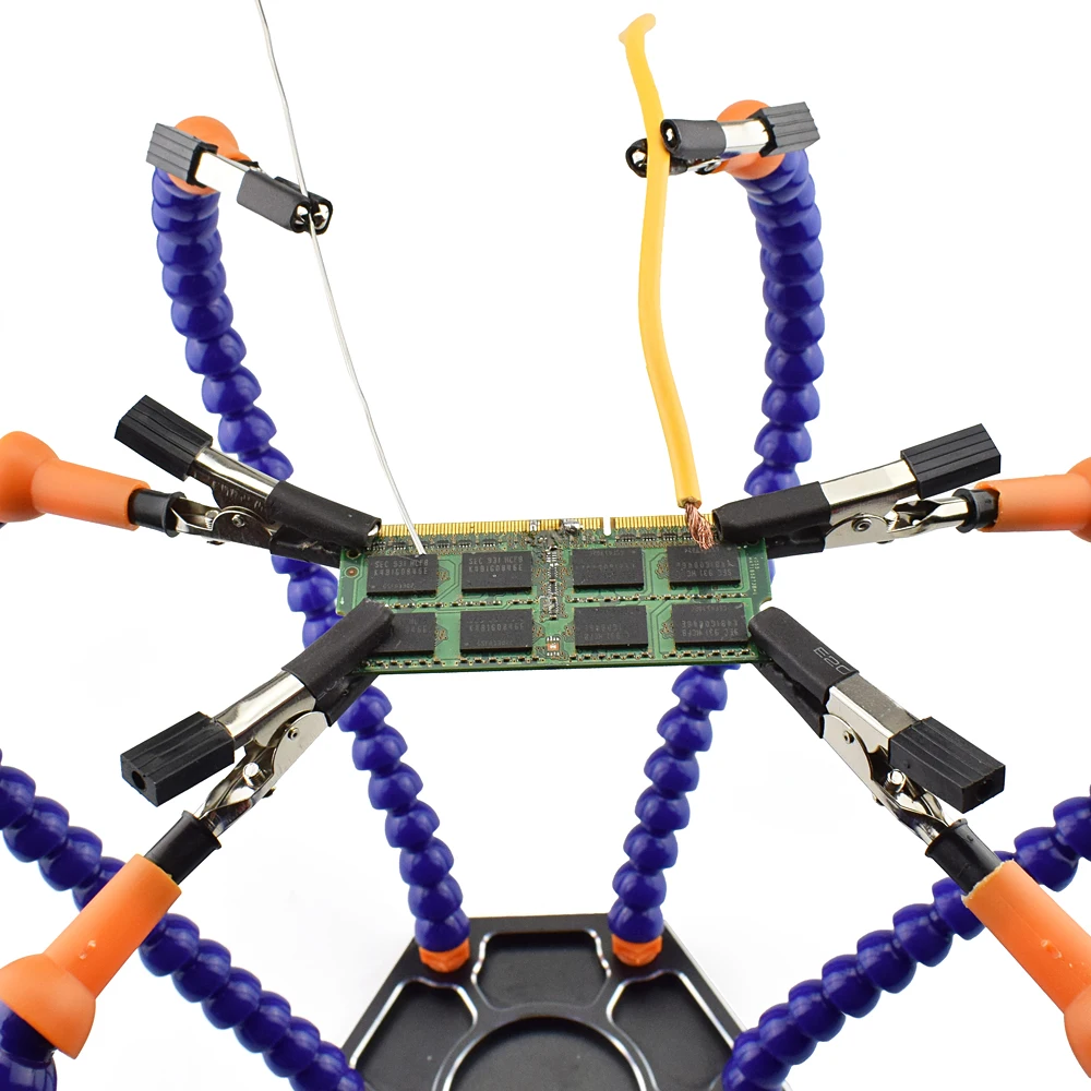 

New Soldering Helping Hands Third Hand Tool with 6pcs Flexible Arms for PCB Board Soldering Assembly Repair Station