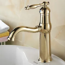 Роскошный золотой цвет полированная латунь Одиночная Вращающаяся ручка для ванной для кухни для раковины Смеситель кран anf296