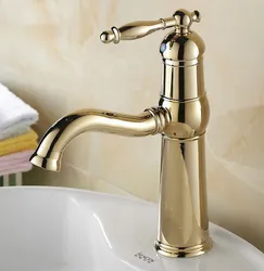 Luxury Gold Color Polished Brass Single Handle Swivel Kitchen Bathroom Sink Basin Faucet Mixer Taps anf296