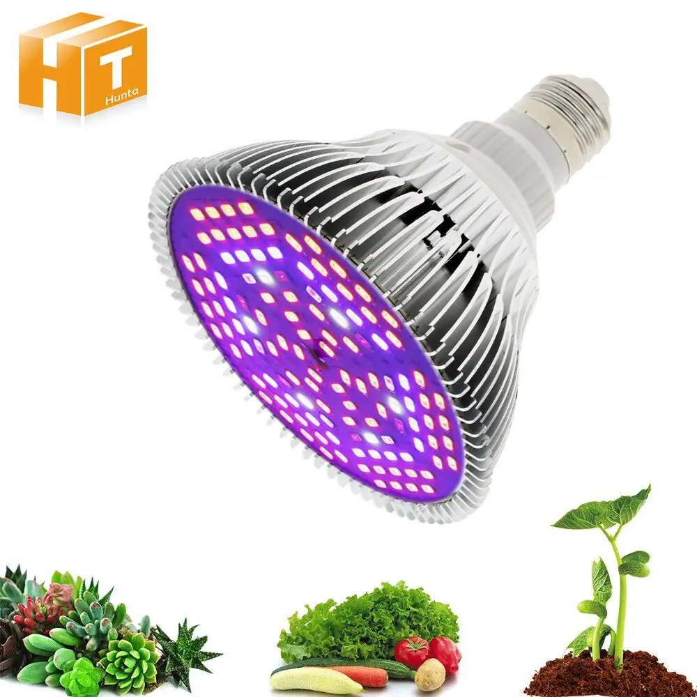 LED Grow Light Full Spectrum 10W/ 30W/ 50W/ 80W E27 UV IR LED Growing Bulb for Hydroponics
