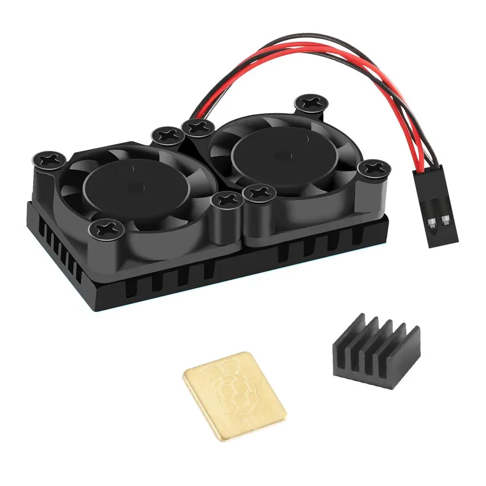 

Raspberry Pi Cooling Dual Fan Kit (2 Fans + Hestsink + Adhesive Tape) + 2 Pcs Heat Sinks for Raspberry Pi 3 B+