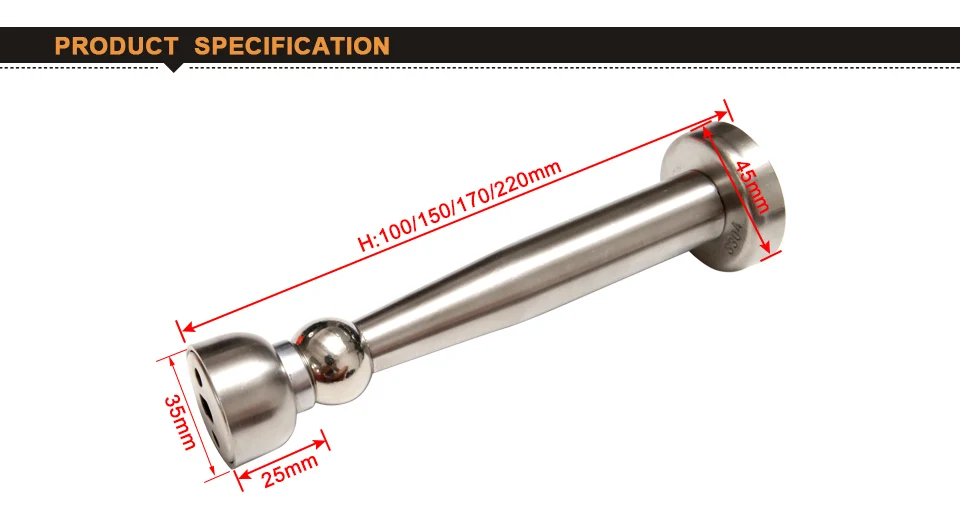 Дверной стоппер 304 Нержавеющая сталь Магнитный Ограничитель для двери защита дверей 100/150/170/220mm Длина держатель двери для номер дома