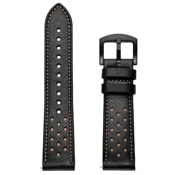 Кожаный ремешок Amazfit Bip для оригинальных смарт-часов Xiaomi Huami Amazfit Youth Edition Huami Bip BIT Lite Watch Band Pulsera 20 мм - Цвет: black