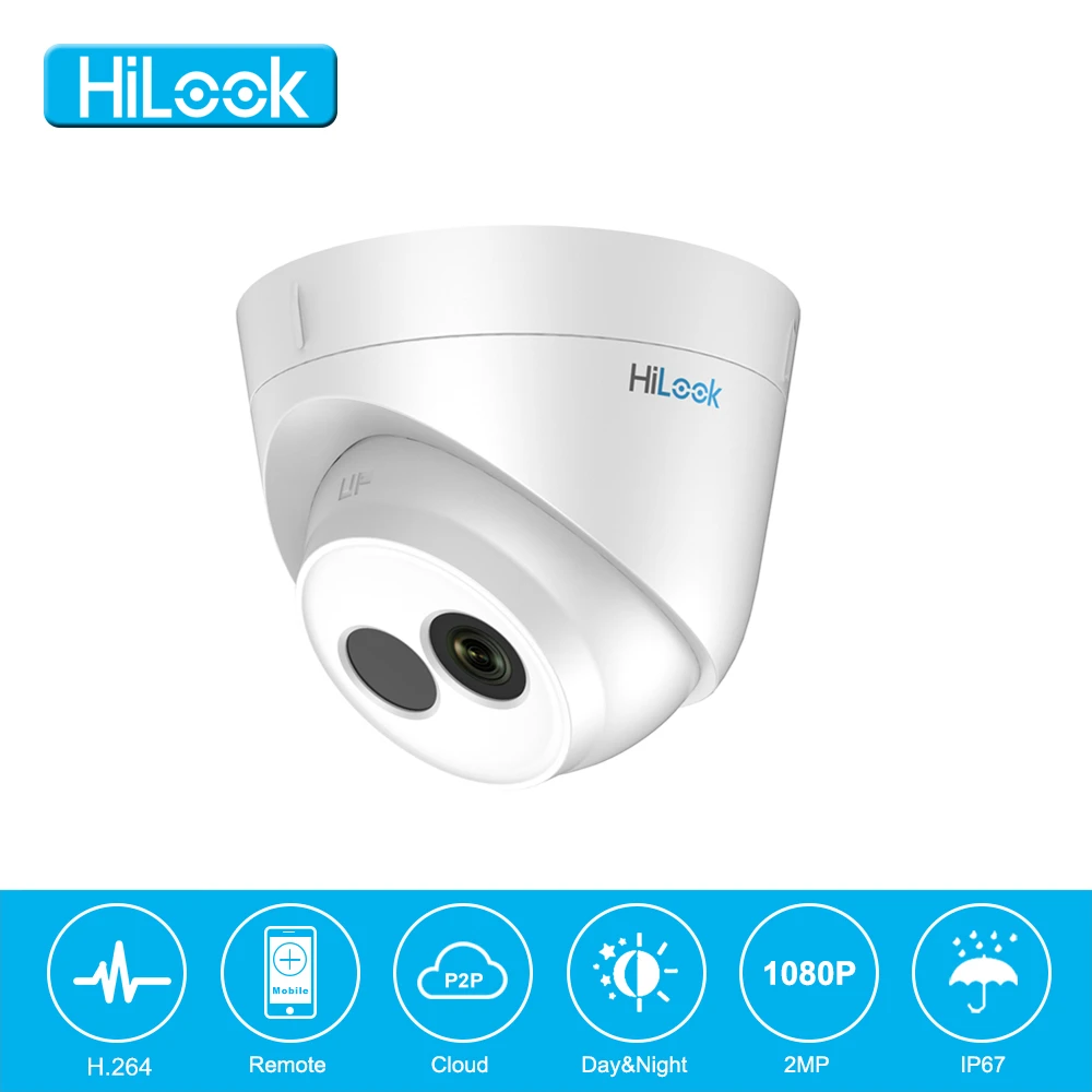 

HiLook Economic CCTV Camera Onvif IPC-T120 Hikvision 2MP CMOS IR PoE Dome IP Camera Outdoor Night Vision Waterproof IP67 P2P
