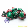 Bescon Christmas Gemini Polyhedral Dice Set, Two-tone RPG Dice Set of 7 d4 d6 d8 d10 d12 d20 d% Brick Box Pack 4