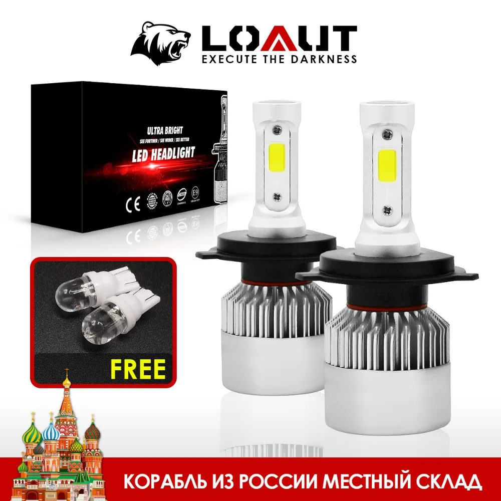

LOAUT S2 COB Car Headlight H7 H1 H4 9006 9005 H8 H11 H3 H9 LED 72W Automobile auto Truck 8000LM 6500K High Quality Free shipping