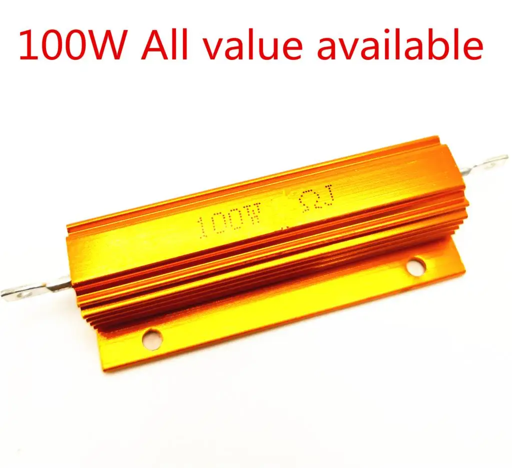 

1PCS 100W 67R 2.2kR 4.7kR 10kR 20kR 45kR Aluminum Power Metal Shell Case Wirewound Resistor 67 2.2k 4.7k 10k 20k 45kohm 100W 5%