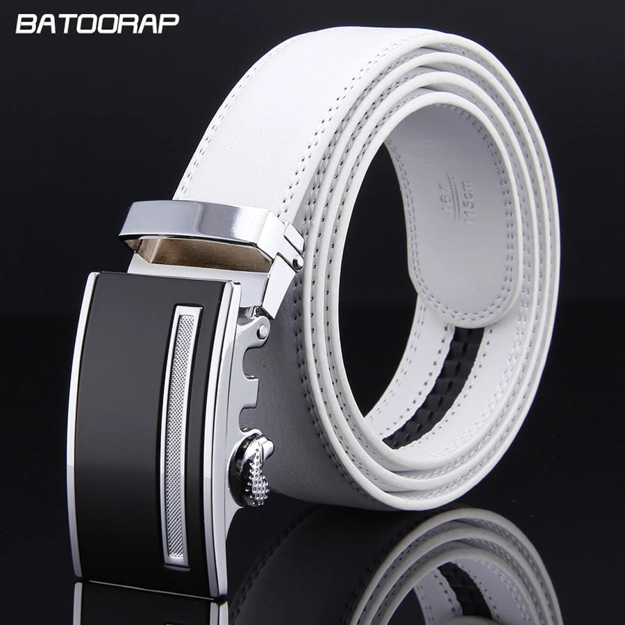 Belt For Men Fashion Automatic Buckle White Waist Strap Letter Designer